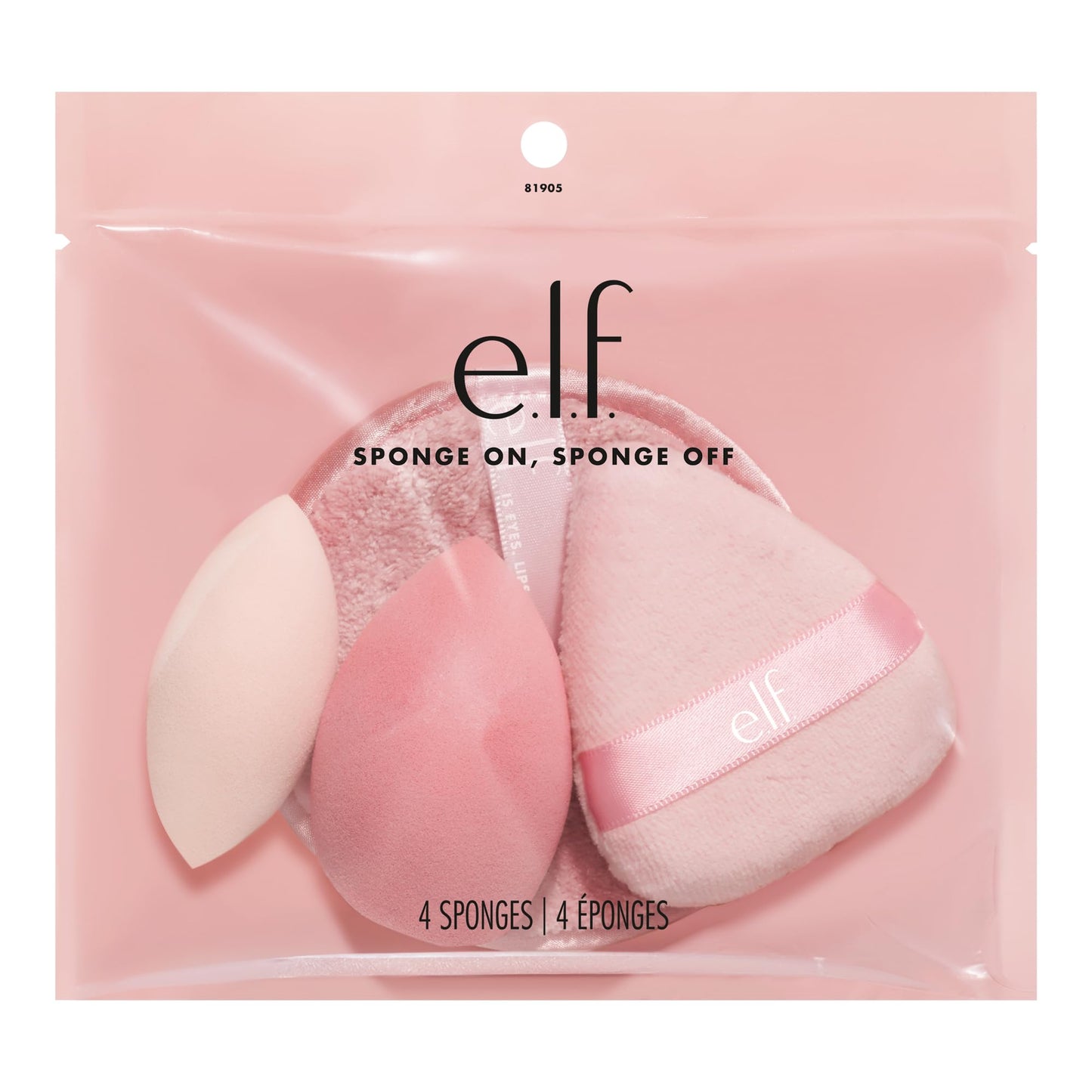 e.l.f. Sponge On, Sponge Off Kit, Four-Piece Makeup Sponge Set For Flawlessly Applying, Blending & Removing Face Makeup, Vegan Beauty & Personal Care e.l.f.