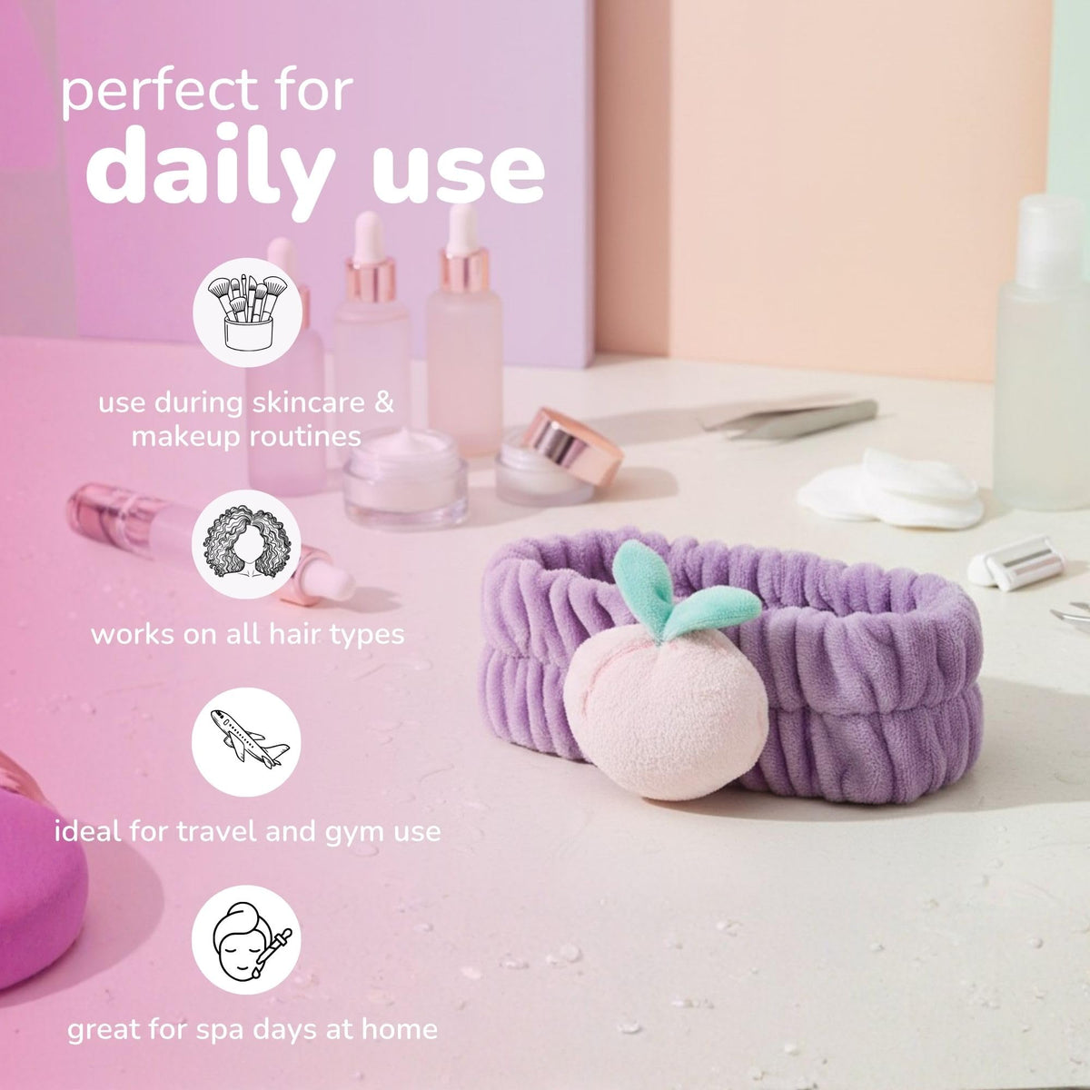 The Crème Shop 3D Teddy Headband (Peach Please)