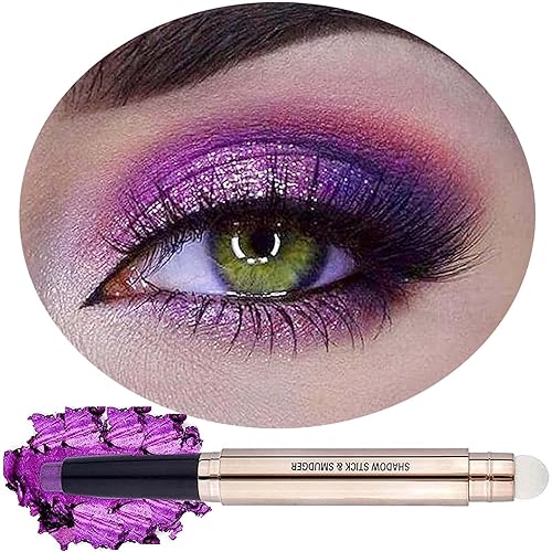 Daeuwiutr Purple Eyeshadow Stick for Eye Makeup, Cream Smooth Shimmer Glitter Eyeshadow Pencil, Hypoallergenic Waterproof Long Lasting Eye Shadow Beauty & Personal Care Daeuwiutr