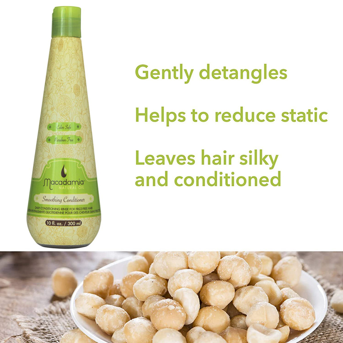 Macadamia Natural Oil Smoothing Conditioner - Daily Hair Conditioner Rinse for Frizz-Free Hair, Paraben-Free & Color-Safe Formula, 10 fl oz