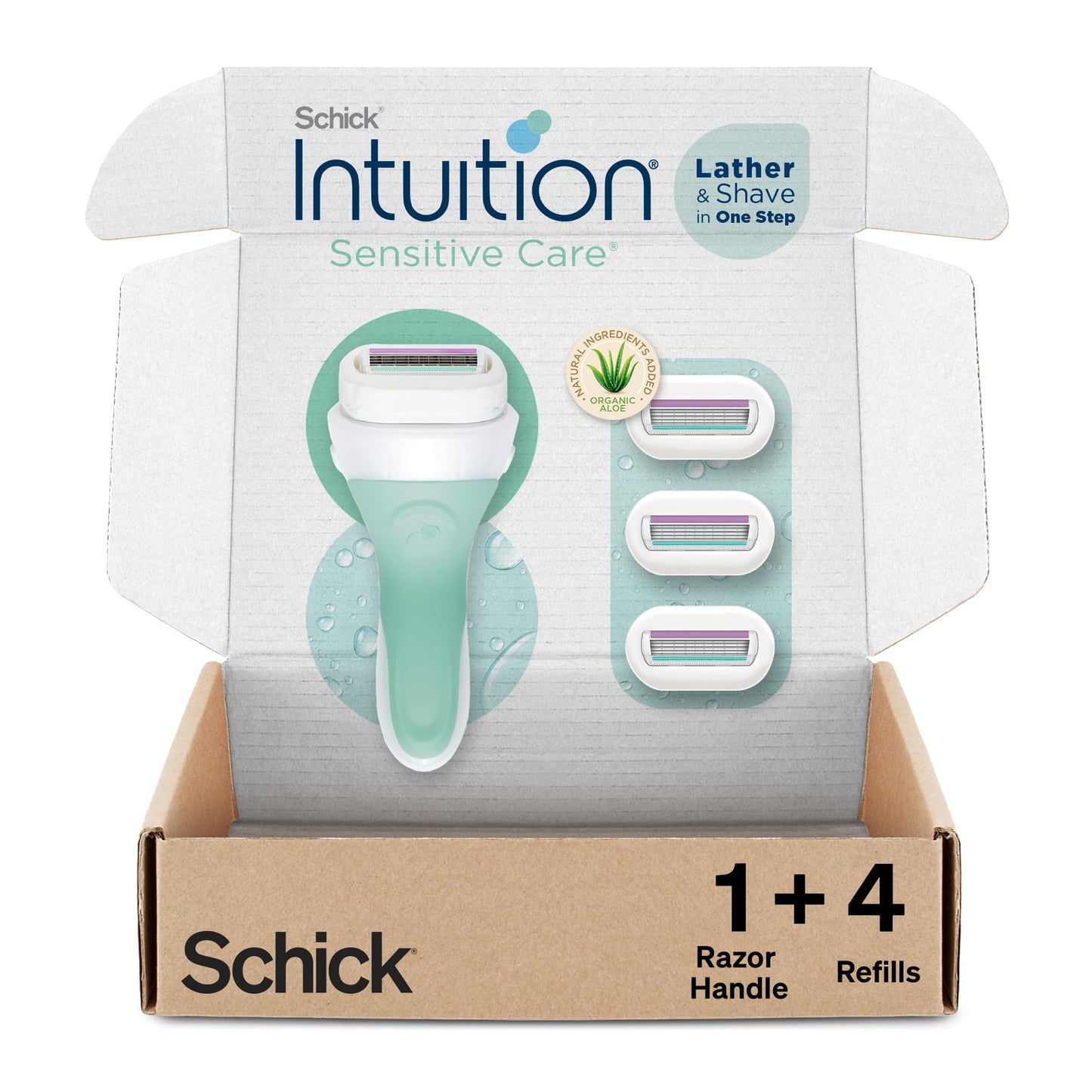 Schick Intuition Razors for Women with Sensitive Skin | 1 Razor & 4 Intuition Razor Blades Refill with Organic Aloe Beauty and Personal Care INTUITION Default Title