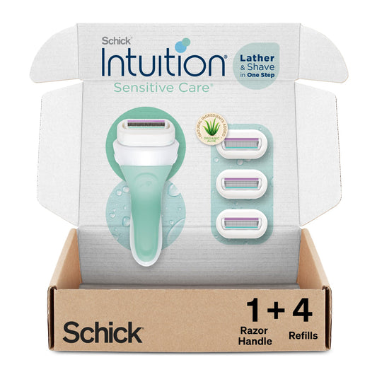Schick Intuition Razors for Women with Sensitive Skin | 1 Razor & 4 Intuition Razor Blades Refill with Organic Aloe Beauty and Personal Care INTUITION Default Title