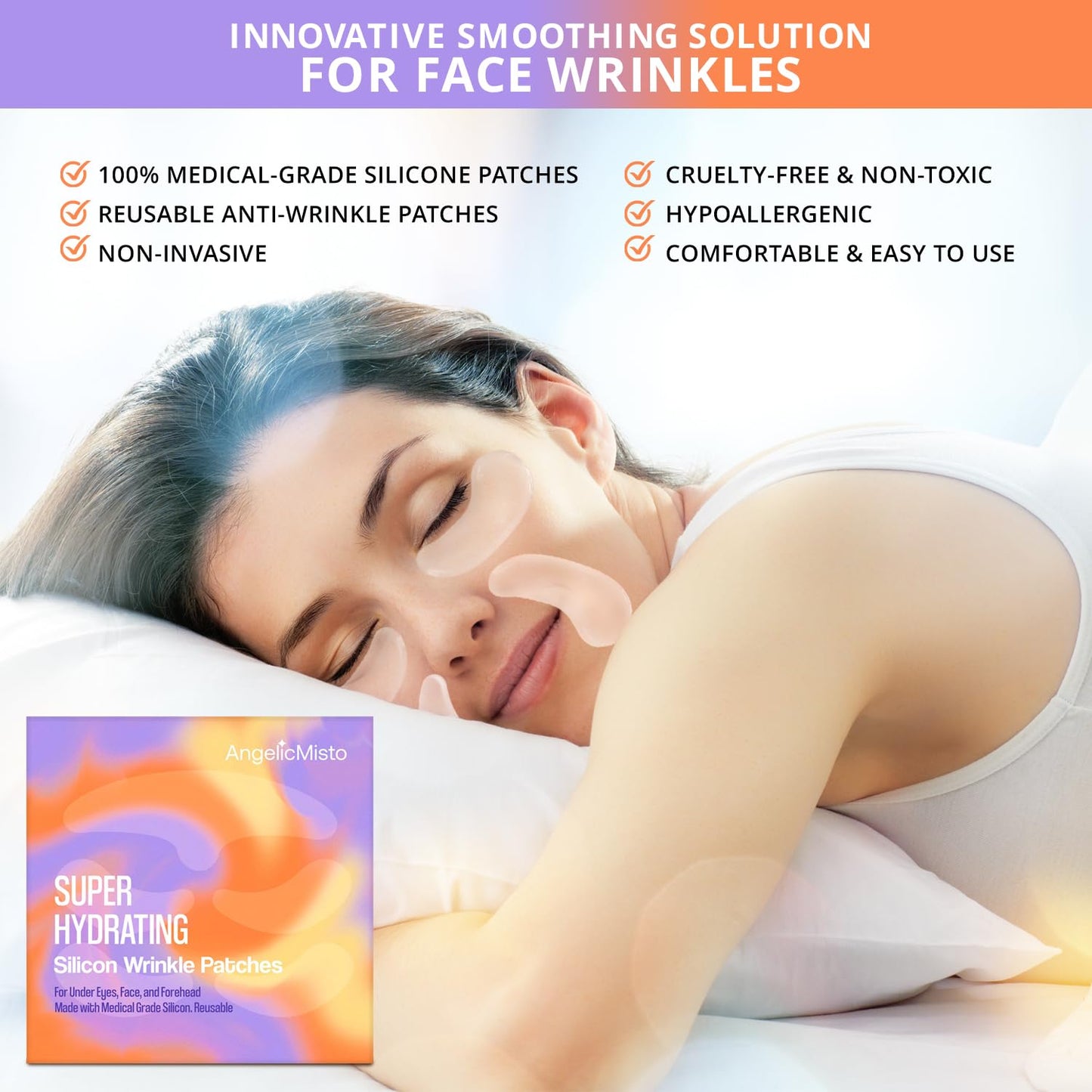 AngelicMisto Reusable Silicone Patches for Under Eye, Face and Forehead Wrinkles Beauty & Personal Care AngelicMisto