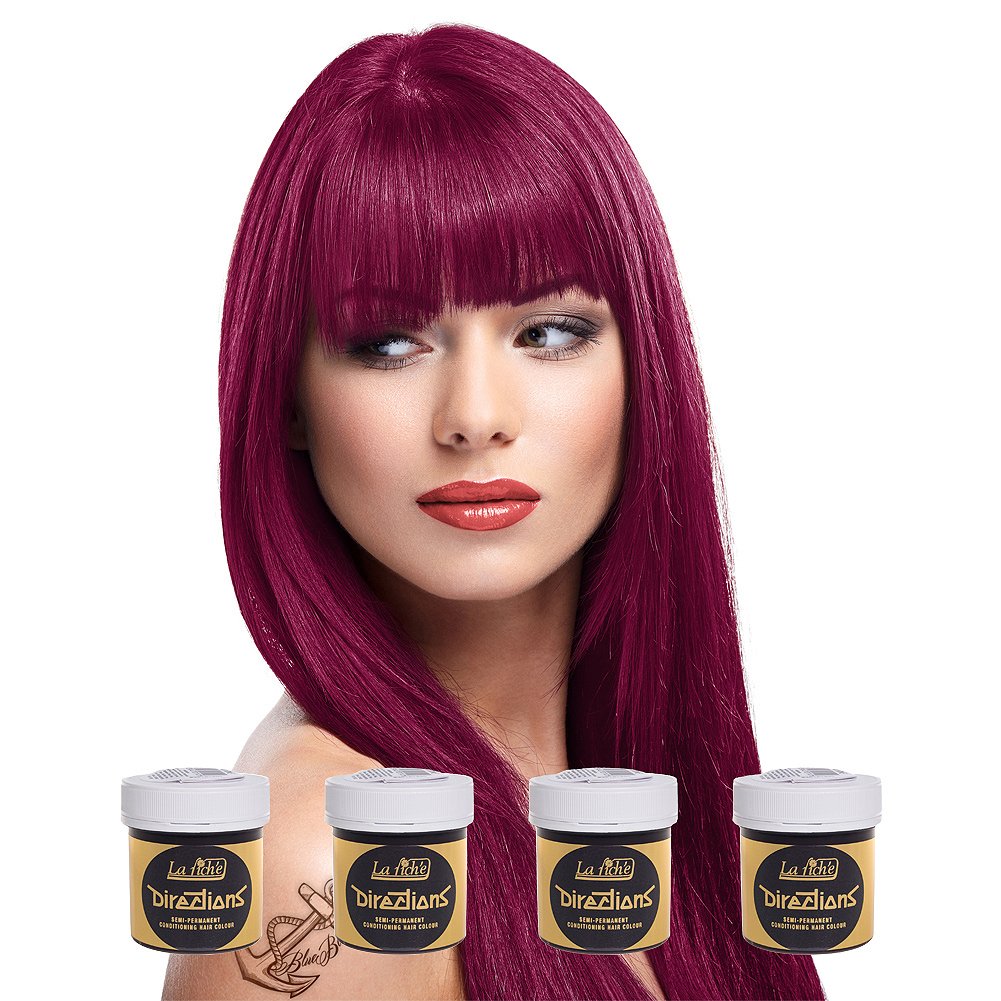 4 x La Riche Directions Semi-Permanent Hair Colour Dye Box Of Four-Rubine Beauty & Personal Care La Riche