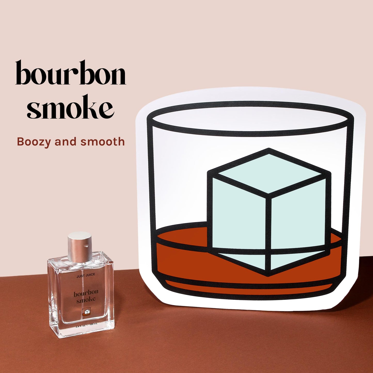 Just Juice Bourbon Smoke - Spicy, Warm Vanilla Perfume for Women and Men - Amber Perfume with Black Pepper, Cedar, Suede - 3.4 oz Beauty & Personal Care Just Juice
