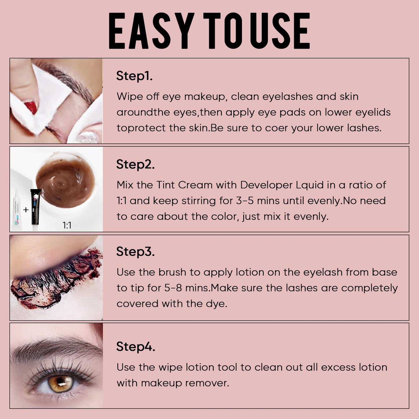 Libeauty Lash Color Kit Black Eyelash Color Volumizing Eyebrow Hair Coloring Kit DIY Use At Salon Or Home Natural Eyelash Treatment Beauty & Personal Care Libeauty