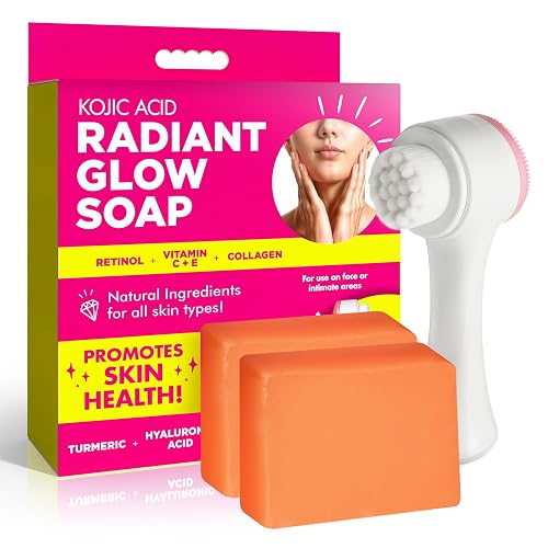 Cleanstream Radiance Soap Bars with Retinol, Vitamin C & Collagen - Gentle Cleanser for Face, Body & Intimate Areas - With Shea Butter, Turmeric Beauty & Personal Care Cleanstream