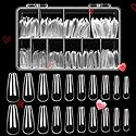 Beetles Acrylic Nails Kit 500Pcs Long Coffin Pre-Shaped Clear Full Cover Soft False Nails, Nail Tips Soak Off Easy Nail Extension Set for DIY Nails Beauty & Personal Care beetles Gel Polish