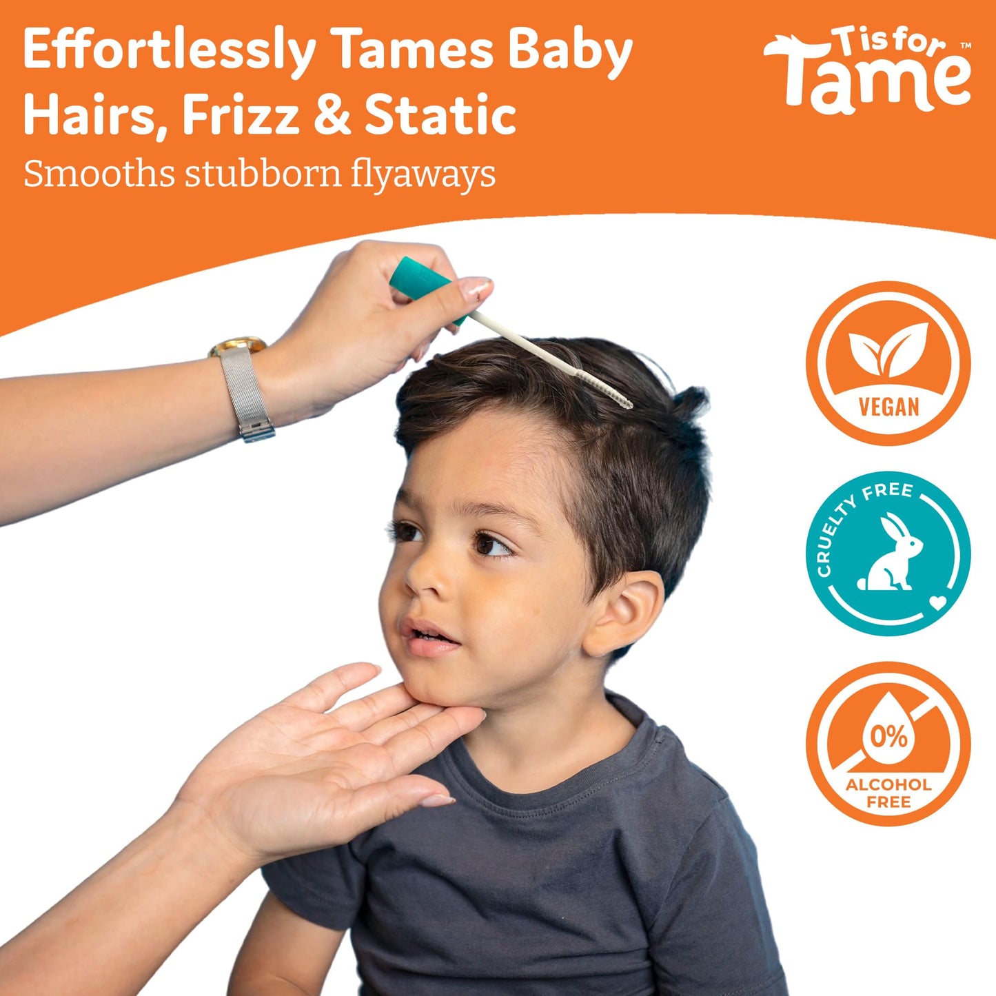 T is for Tame - Hair Taming Gel & Wand Bundle - Natural Kids Hair Styling Set for Frizz, Flyaways & Baby Hairs - Gentle Hold Gel + Vegan Flyaway Wand Beauty & Personal Care T is for Tame