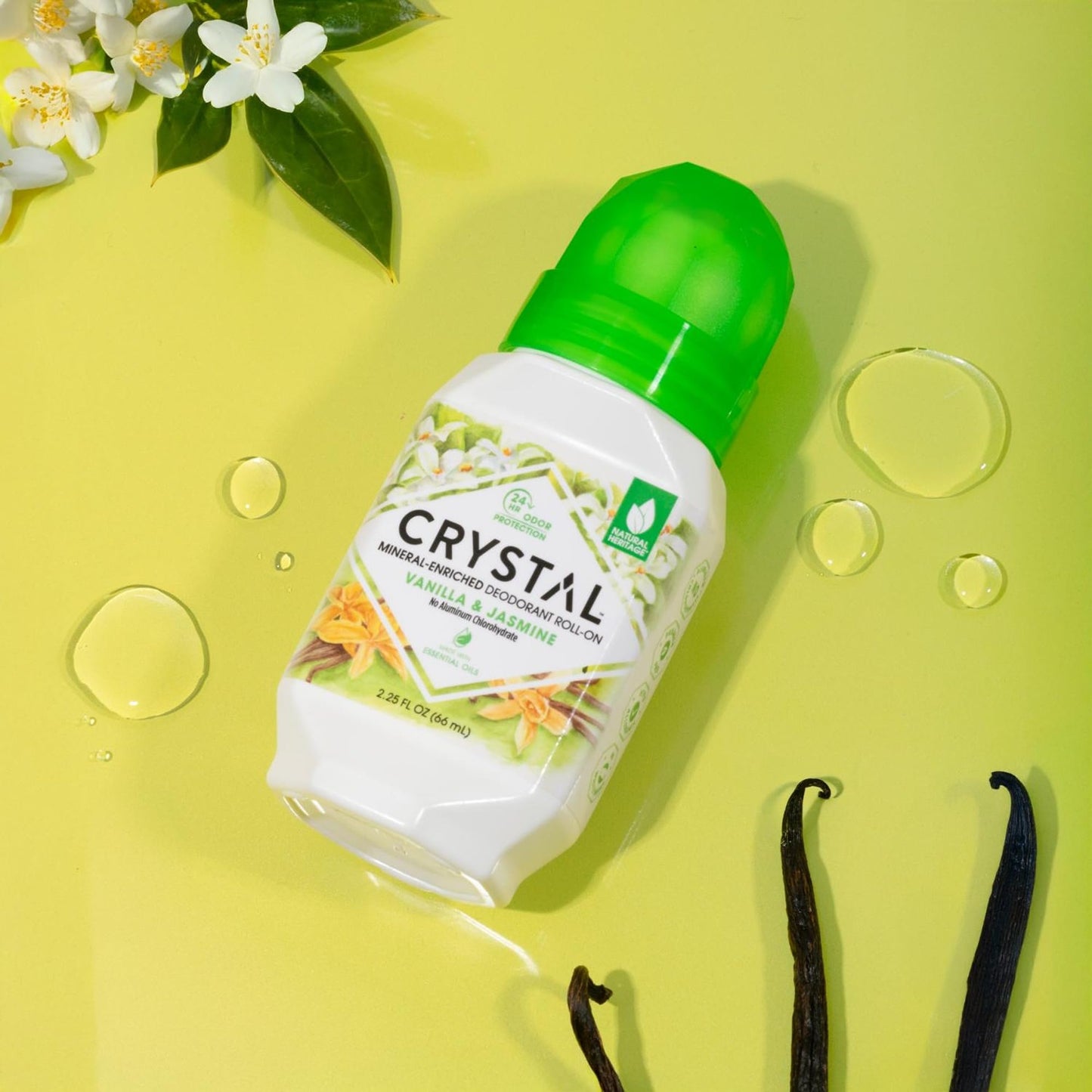 Crystal Mineral Deodorant Roll-On, 6.75 oz., 3 Pack, Vanilla & Jasmine Beauty and Personal Care Crystal Essence