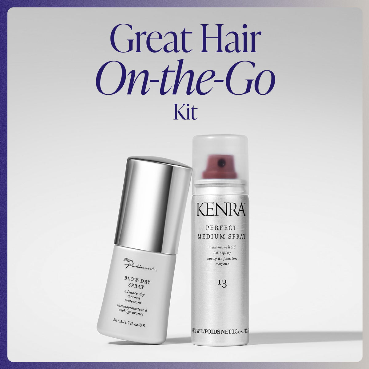 Kenra Hair Styling Kit | Great Hair, On-the-Go Gift Haircare Set | Blow-Dry + Perfect Medium Spray 13 | Travel Size
