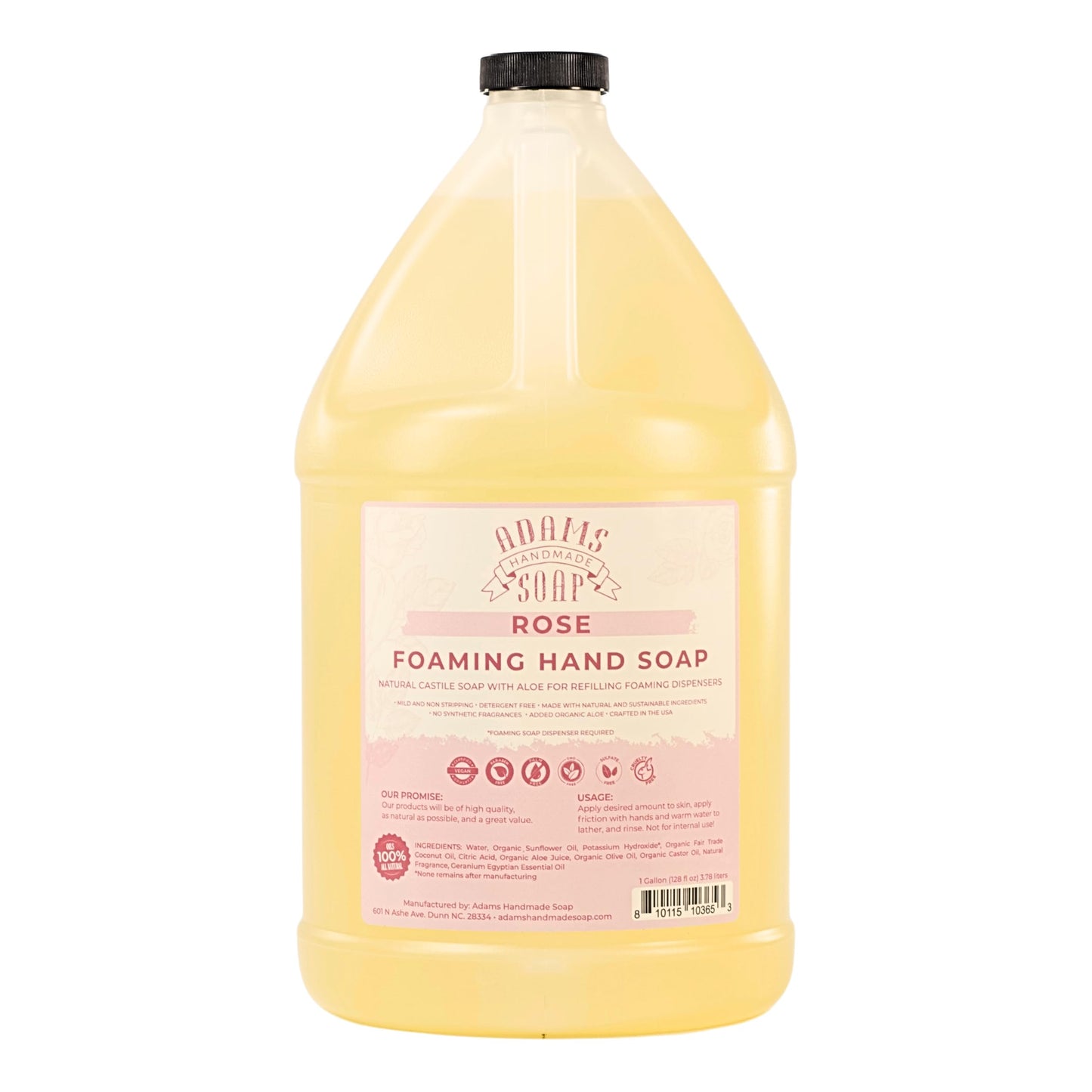 Adams Handmade Soap Liquid Foaming Soap 1 Gal - Rose Beauty & Personal Care Adams Handmade Soap
