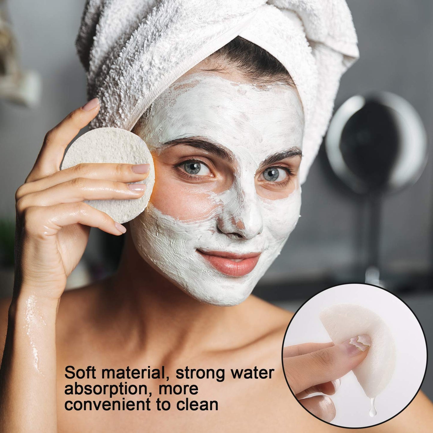 60 Count Facial Sponges for Estheticians Compressed Face Sponge Natural Cleaning Sponge for Facial Cleaning, Makeup Removal Beauty & Personal Care Boao