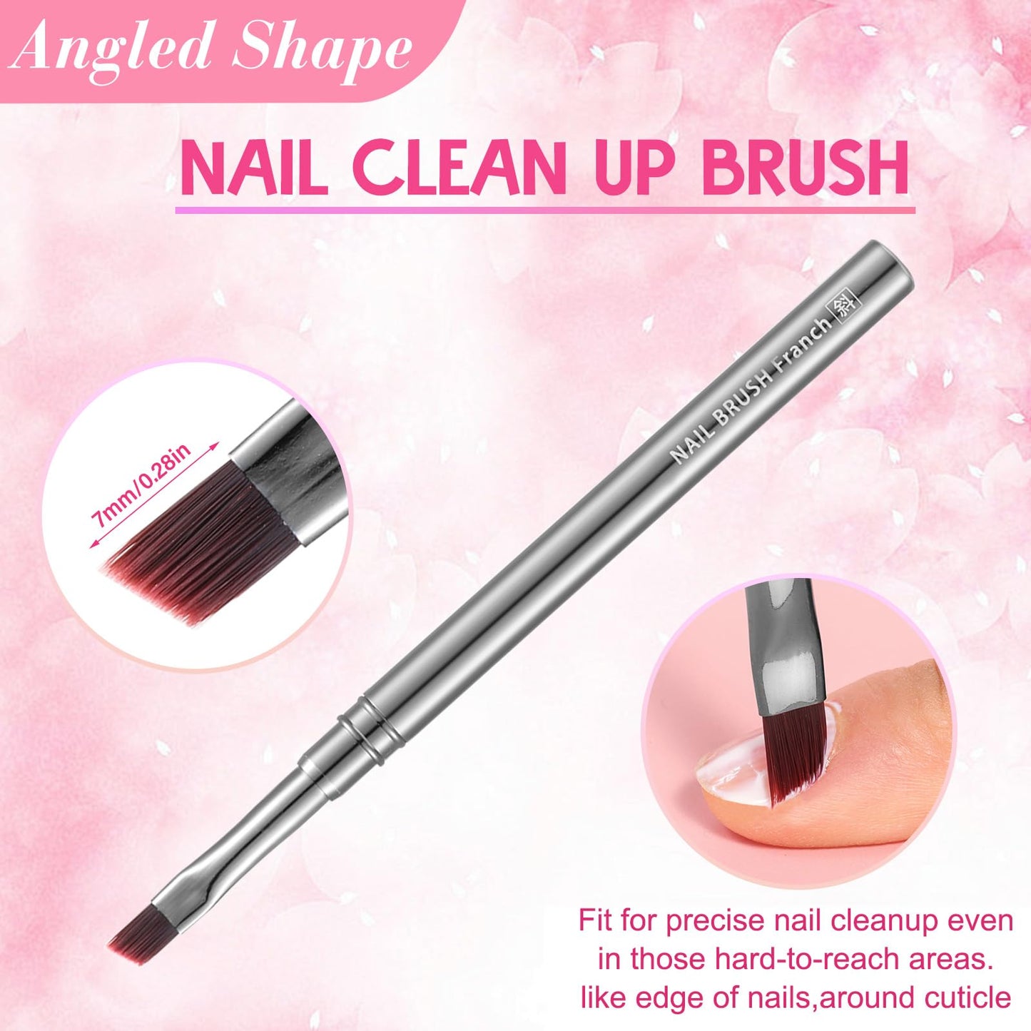 INENK Nail Art Clean Up Brushes,Nail Brushes for Cleaning Polish Mistakes on the Cuticles, Acetone Resistant Nail Brush, Fingernail Cleaning Brushes Beauty and Personal Care INENK