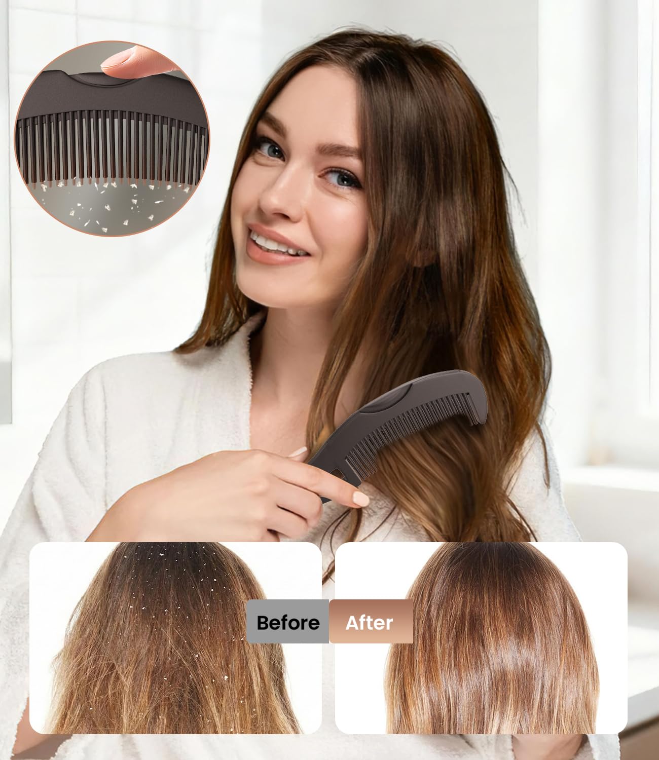 Dandruff Comb Removal 2PC Hollow Fine Tooth Scalp Detox Hair Care Tool Beauty and Personal Care EHBELIF