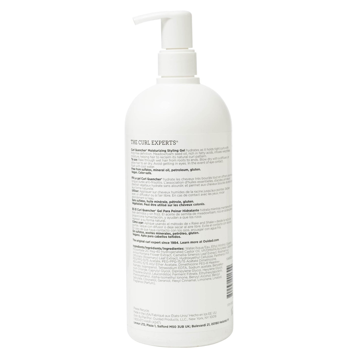Ouidad Curl Quencher Moisturizing Styling Gel - 33.8 fl oz, Bouncy, Soft & Defined Curls, On-The-Go Style Refresher, Frizz Control, Curl Defining Gel Beauty & Personal Care Ouidad