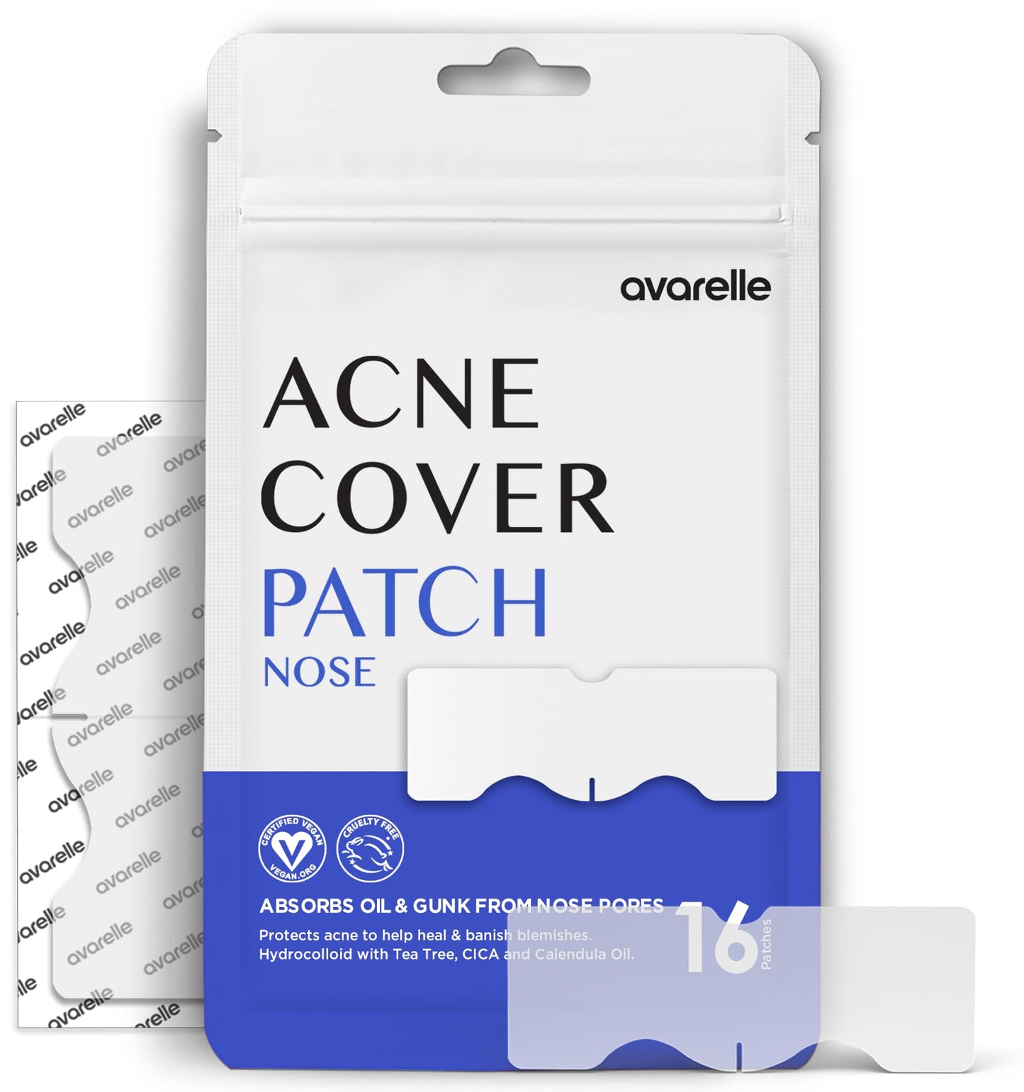 Avarelle ZitOut Nose Patches (16 Patches) | Tea Tree Acne Patches for Nose Zits & Pore Blackhead | Nose Strips for Blackheads with Niacinamide | Beauty & Personal Care AVARELLE