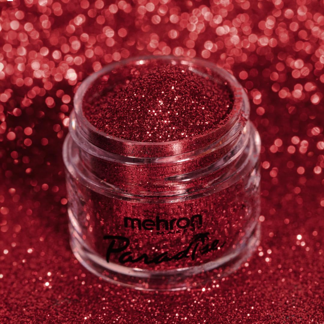 Mehron Makeup Paradise Glitter FX | Professional Shimmering Loose Glitter for Makeup & Art .25 oz (7 g) (RED) Beauty & Personal Care Mehron