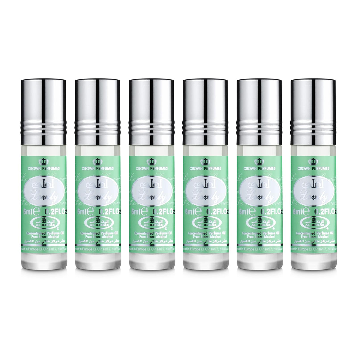 Al Rehab perfumes Lovely Concentrated Perfume Rollerball for Unisex 6 Ml/0.20 Oz (Pack Of 6) Beauty & Personal Care Al-Rehab