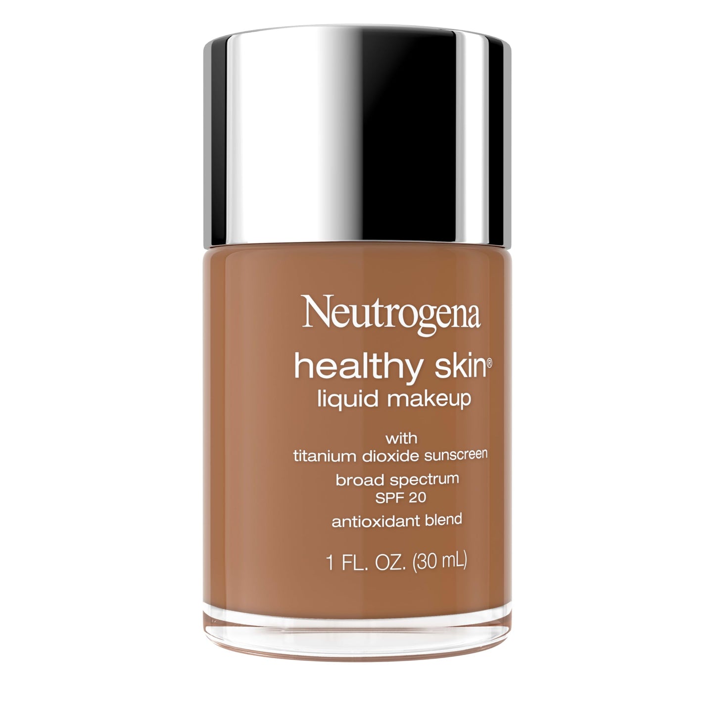 Neutrogena Healthy Skin Liquid Foundation Makeup Broad Spectrum SPF 20 Sunscreen, Medium Coverage, Vit B5, Antioxidants, All Day Wear, Deep Olive Beauty & Personal Care Neutrogena