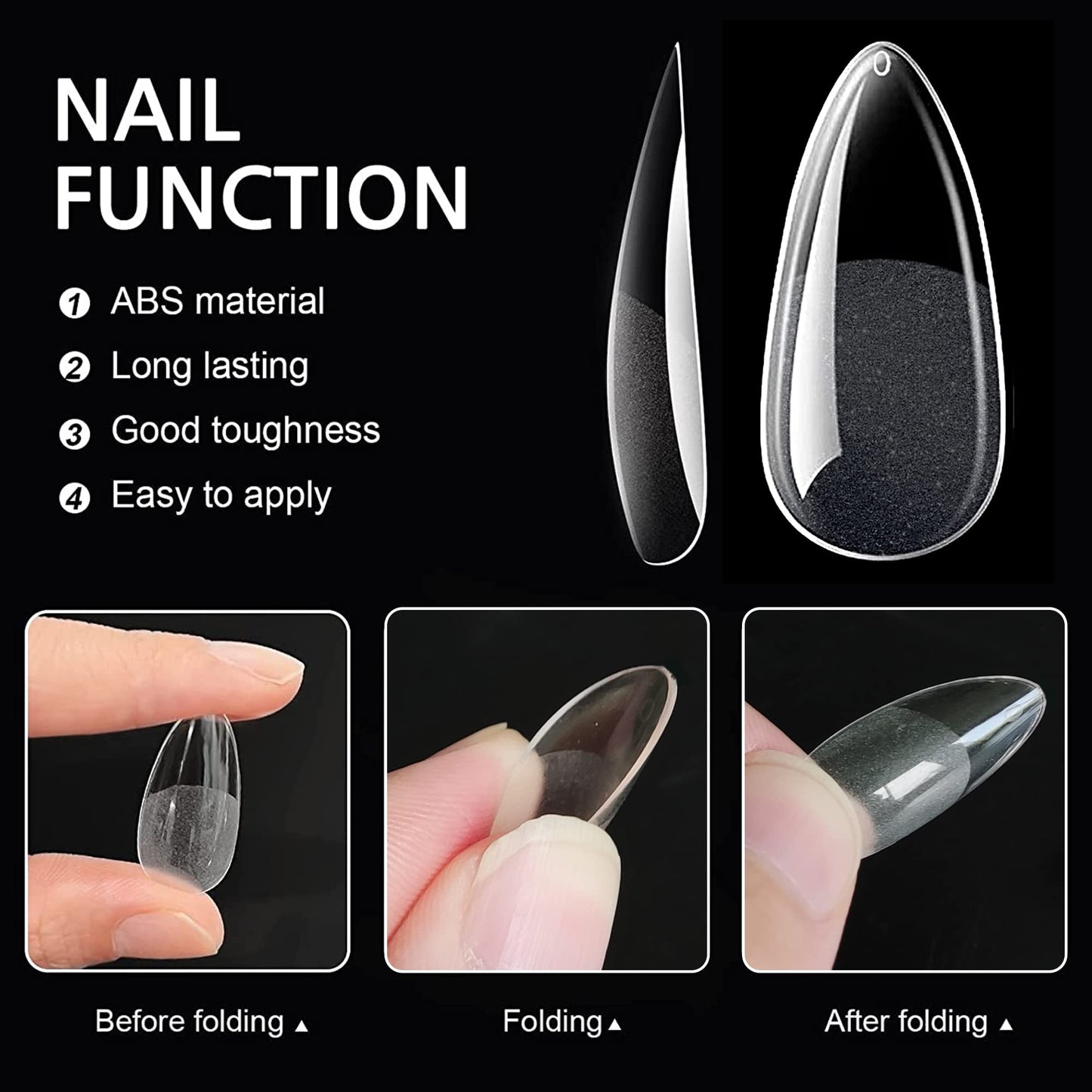 AddFavor 240pcs Almond Nail Tips Clear Full Cover Medium Length Short Almond Fake Nails Acrylic Gel Nail Tips for Salon and Home Nail Art Manicure 12 Beauty & Personal Care AddFavor