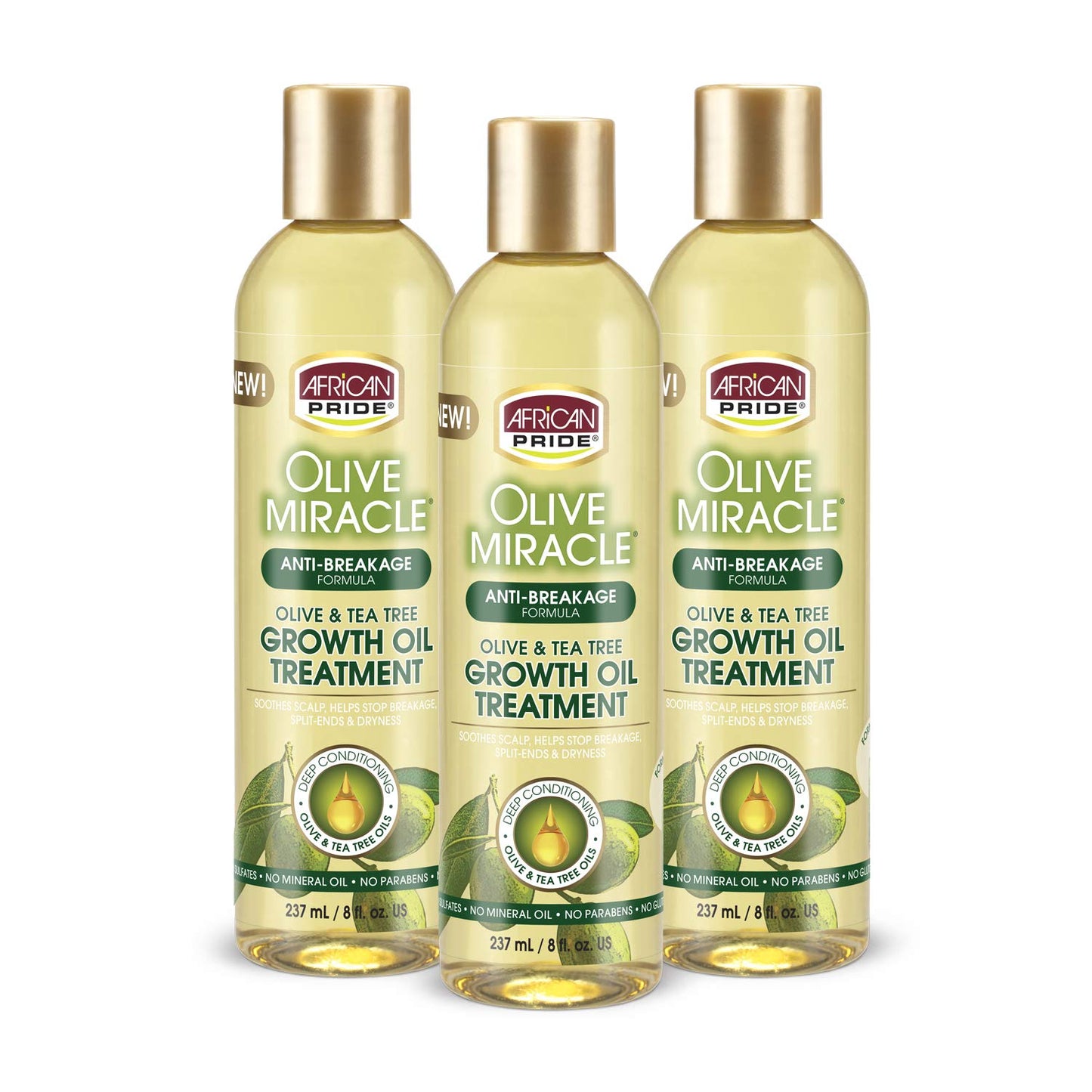 AFRICAN PRIDE Olive Miracle Growth Oil, 8 Oz (Pack of 3) Beauty & Personal Care African Pride