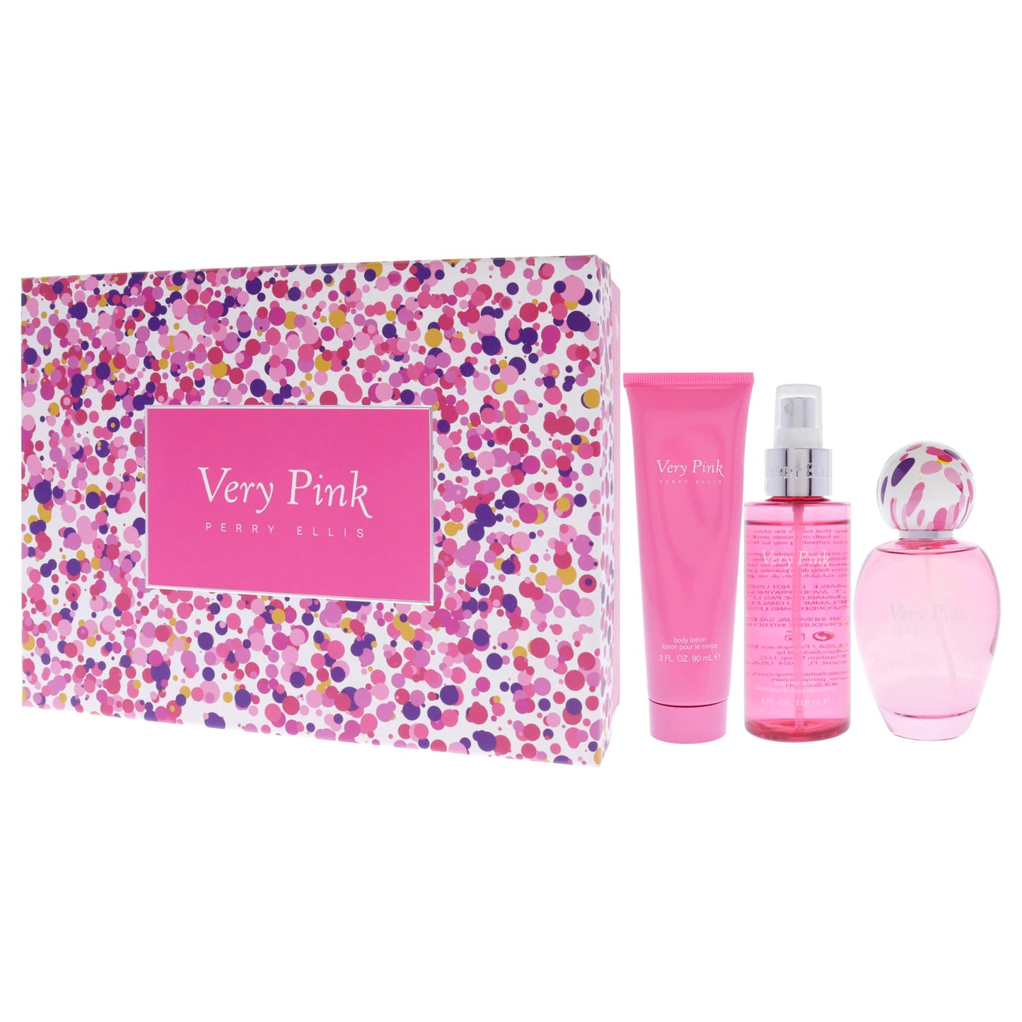 Perry Ellis Very Pink by Perry Ellis for Women - 3 Pc Gift Set 3.4oz EDP Spray, 3oz Body Lotion, 4oz Body Mist Beauty & Personal Care Perry Ellis