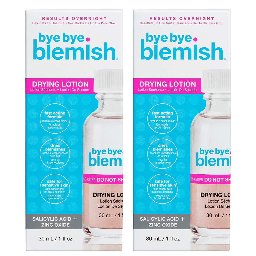 Bye Bye Blemish Acne Drying Lotion, On-the-Spot Pimple Treatment, Reduce Pimples Overnight, Beauty Skincare Essential - 1oz. (2-Pack) Beauty & Personal Care Bye Bye Blemish