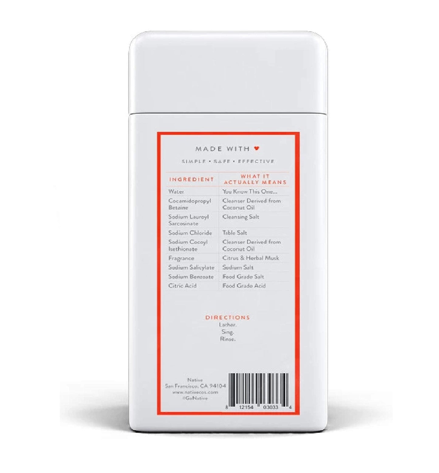 Native Body Wash - Citrus & Herbal Musk - 11.5 oz (340ml) Beauty & Personal Care Native