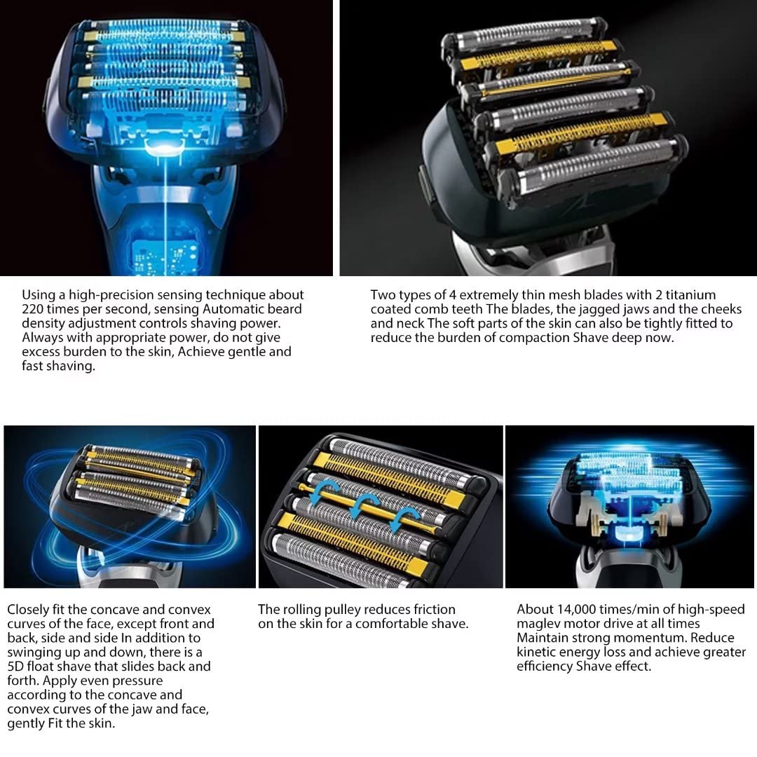 WES9600P/ES9600 Shaver Outer Foil Set Replacement for P*anasonic ARC6 WES9600P/ES9600 6-Blade, ES-LS9A-K and ES-LS8A-K US Stock Beauty and Personal Care BLUE ELF