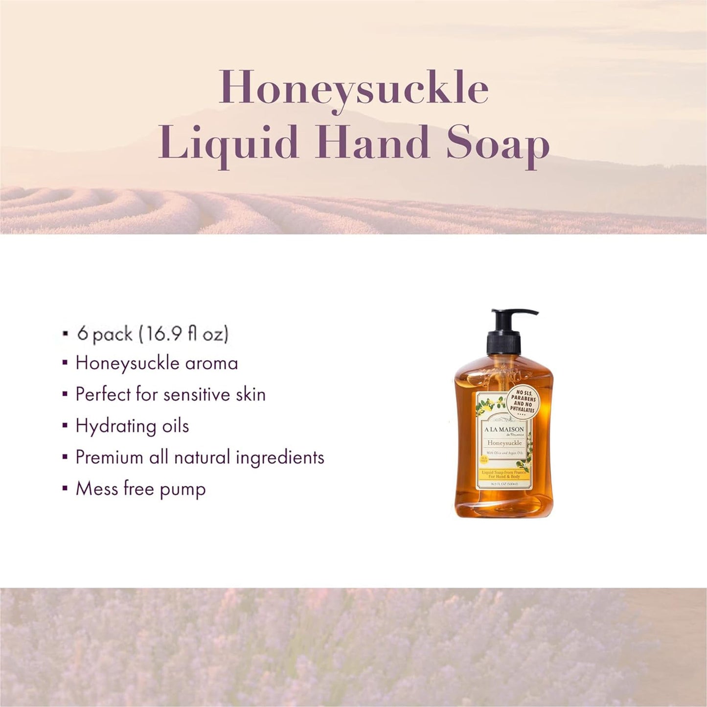 A LA MAISON French Liquid Hand Soap, Honeysuckle - Natural Hand Wash Made with Essential Oils - Biodegradable, Plant-Based, Vegan, Cruelty-Free Beauty & Personal Care A LA MAISON