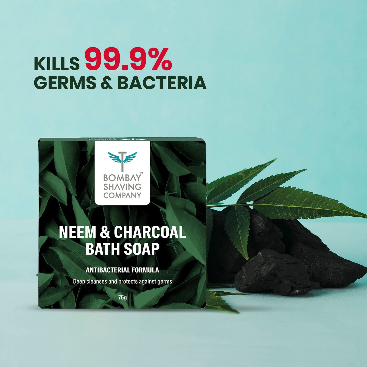 Bombay Shaving Company Charcoal and Neem Bath Soap - Pack of 3,75g each Beauty and Personal Care Bombay Shaving Company