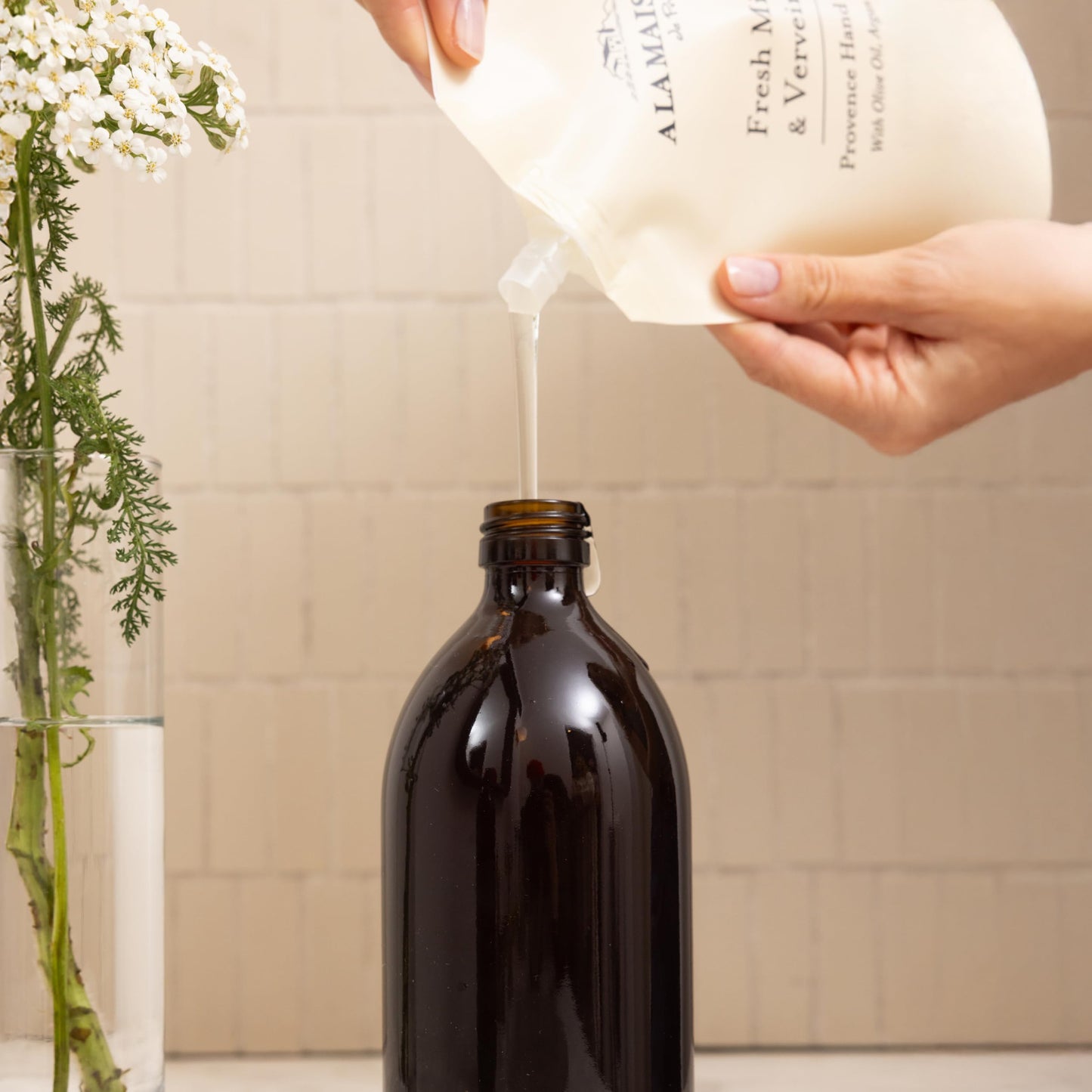 A LA MAISON Hand Soap Refill Pouch - White Tea & Rose - Liquid Hand Wash Refill, Eco-Friendly & Recyclable - Plant-Based, Biodegradable, Made in Beauty & Personal Care A LA MAISON