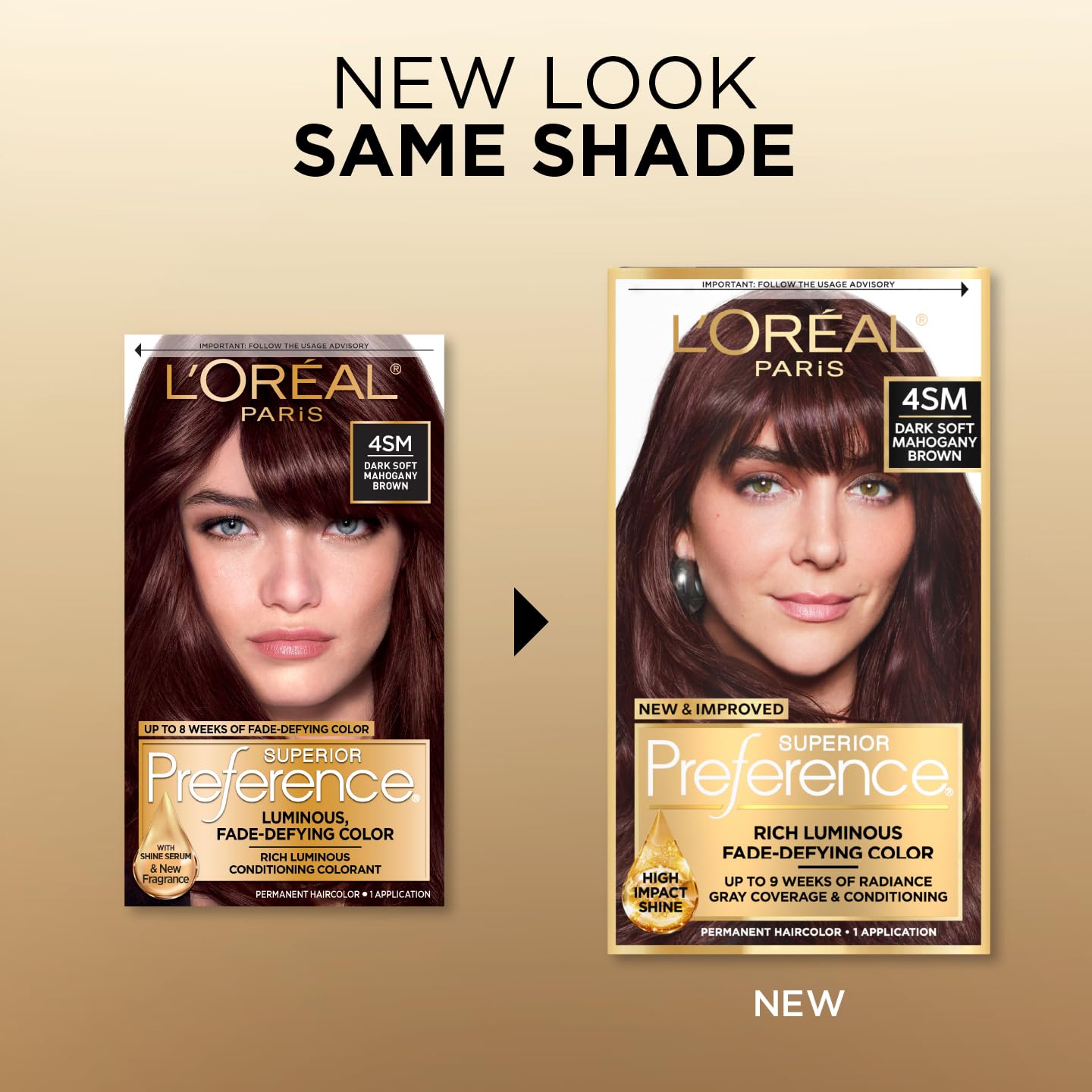 L'Oreal Paris Superior Preference Luminous Fade-Defying Permanent Hair Color, Hair Dye For Up to 9 Weeks of Radiance, Dark Soft Mahogany Brown 4SM, 1 Beauty & Personal Care L'Oreal Paris