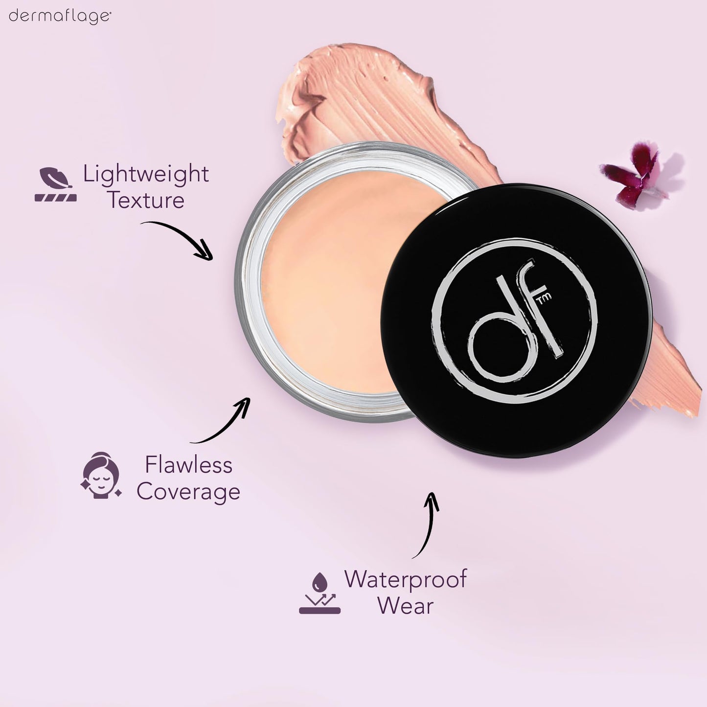 Dermaflage Waterproof Concealer Cream - Full Coverage, Matte Finish, Covers Dark Circles, Tattoos, Acne (Light) Beauty & Personal Care Dermaflage
