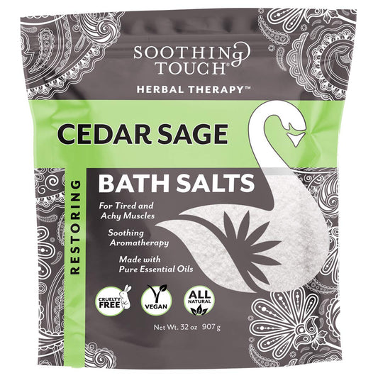 SOOTHING TOUCH Cedar Sage Bath Salts, 32 OZ Beauty and Personal Care Soothing Touch