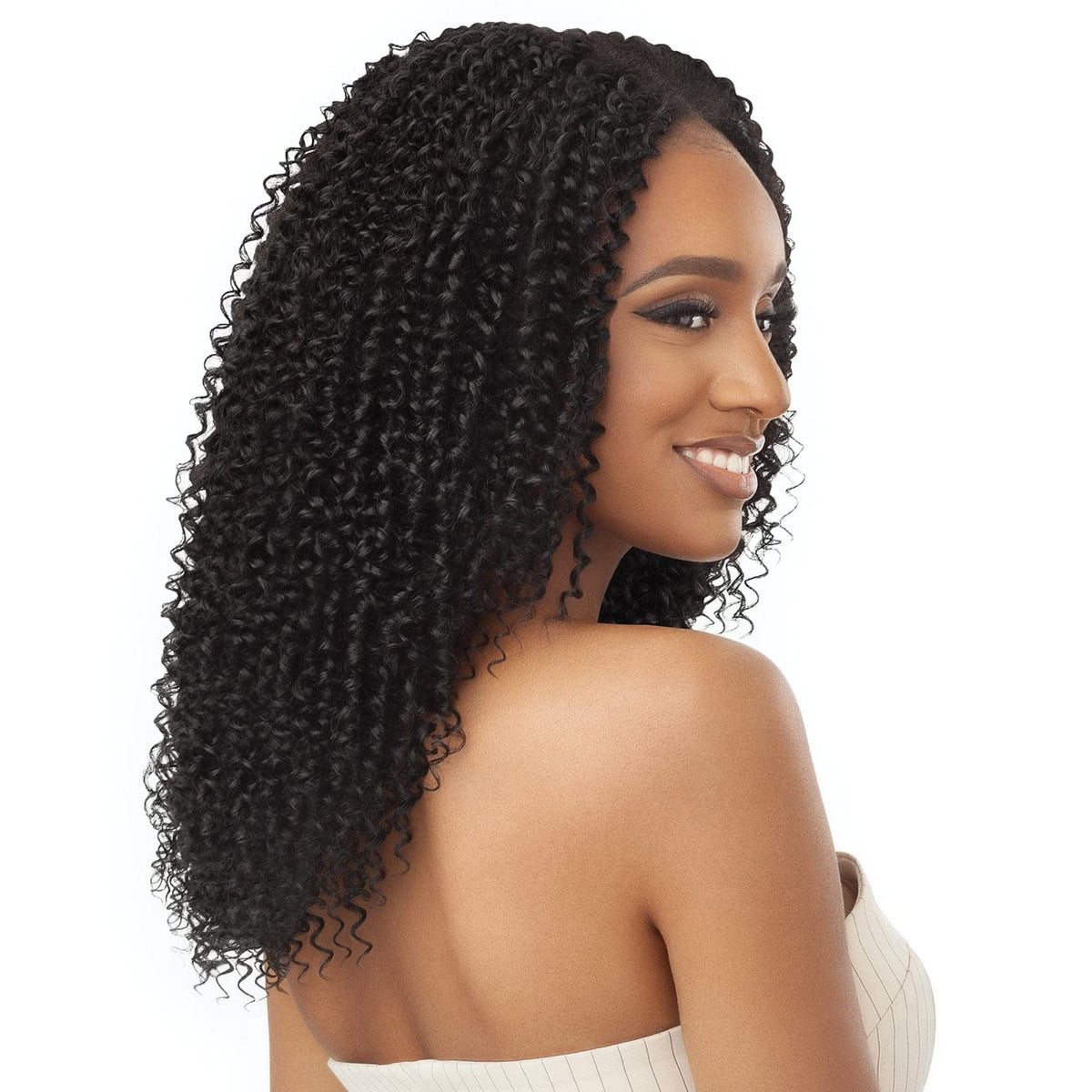 Outre Big Beautiful Human Hair Blend U Part Cap Leave Out Wig PASSION COILS 20" (DRCHILAT)
