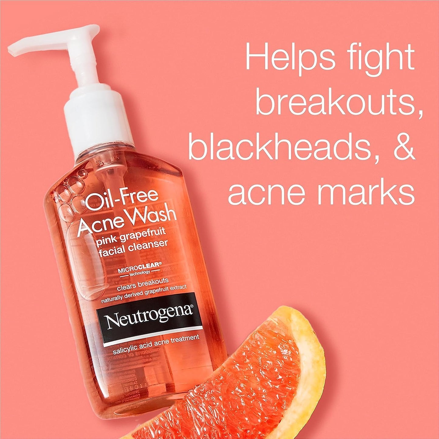 Neutrogena Oil-Free Acne Wash Face Cleanser, Pink Grapefruit 6 oz (5 Pack) Beauty & Personal Care Neutrogena