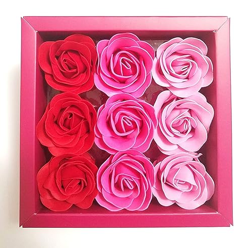 Box of Flora Scented Roses Flower Bath Soap, Plant Essential Oil Rose Soap in Gift Box, Gift for Anniversary/Birthday/Wedding/Valentine’s Day/Mother’s Beauty & Personal Care CleveAid