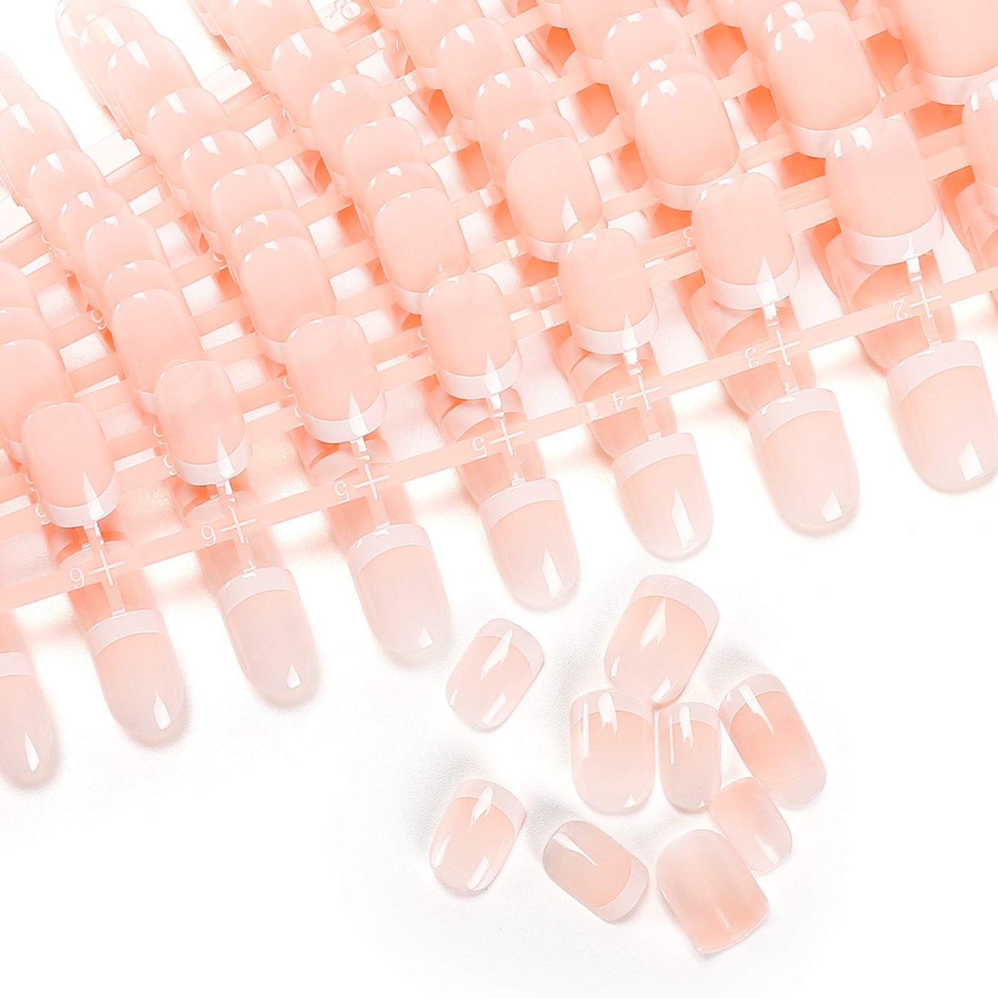 LIARTY 240 Pcs Natural French Short False Nails 12 Size Acrylic Full Cover Nails with Simple Case Press on(240Pcs) Beauty & Personal Care LIARTY