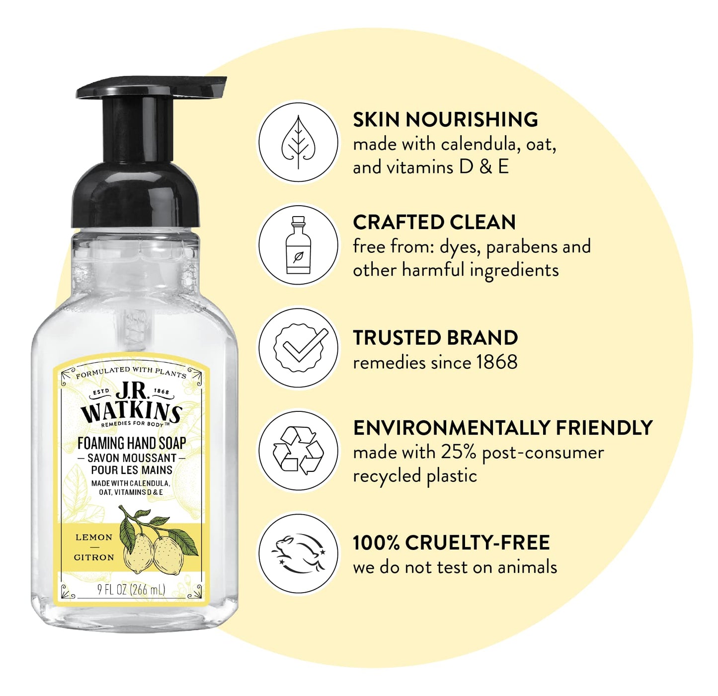 Watkins 20626 9 oz Lemon Scent Foaming Hand Soap Beauty & Personal Care J.R. Watkins