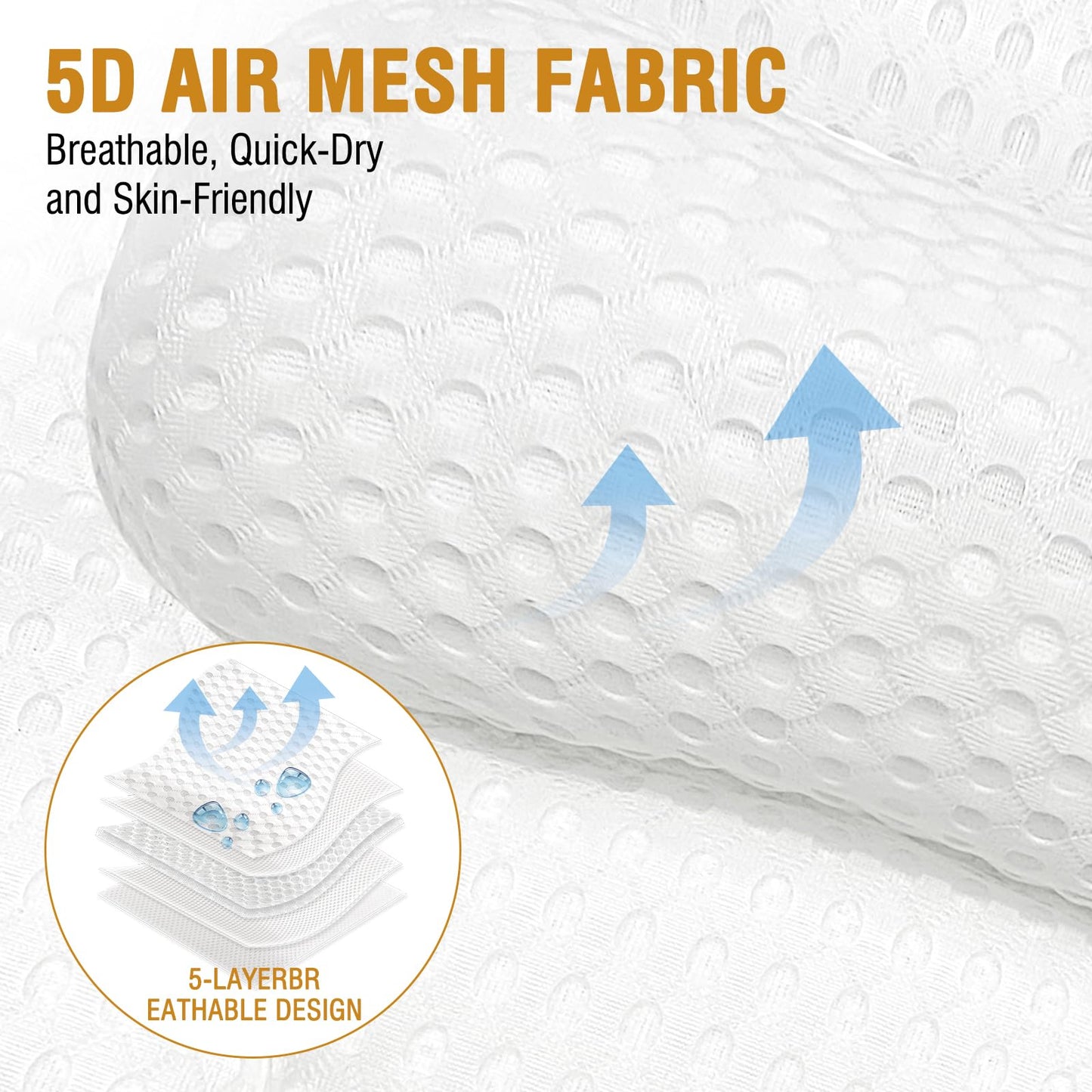 SZXYX Bath Pillows for Tub,Ergonomic Bathtub Spa Bath Pillow 5D Air Mesh Bathtub Headrest with Neck & Back Support Suitable for All Bathtubs, Hot Beauty and Personal Care SZXYX