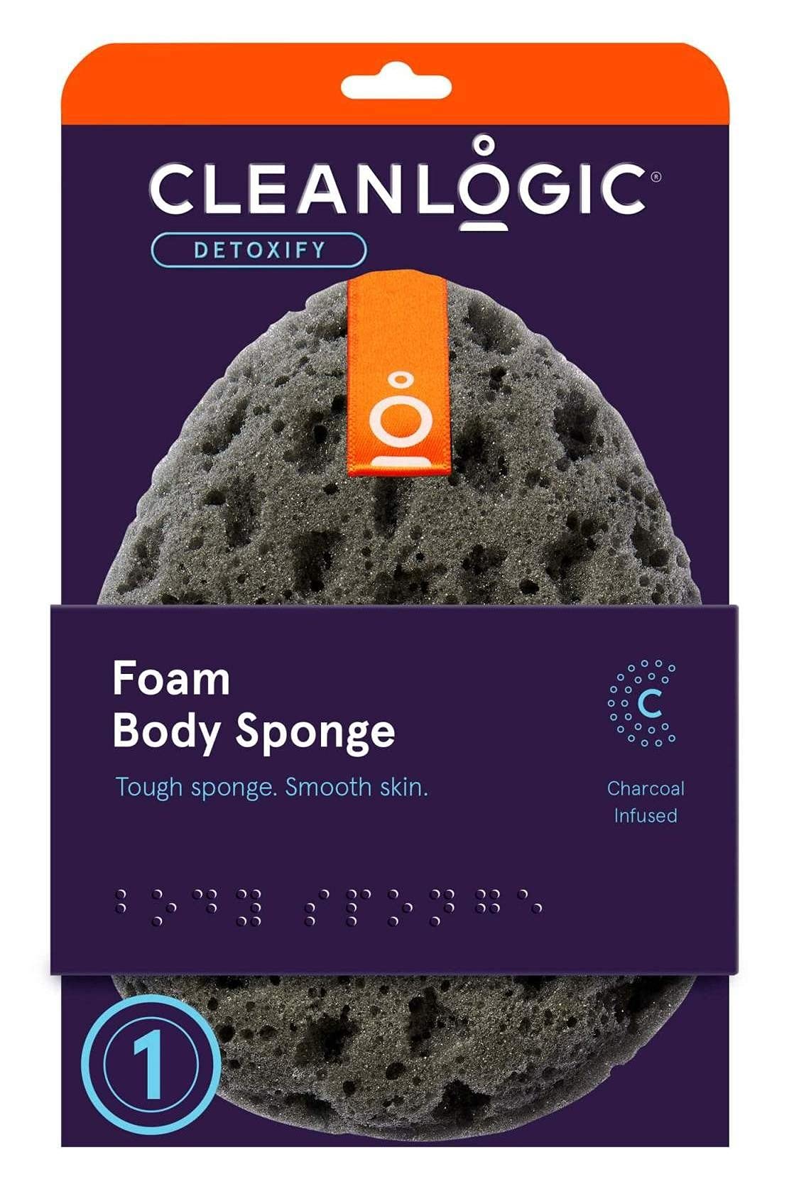 Clean Logic Charcoal Infused Sea Foam Body Sponge (Pack of 3) Beauty & Personal Care Cleanlogic