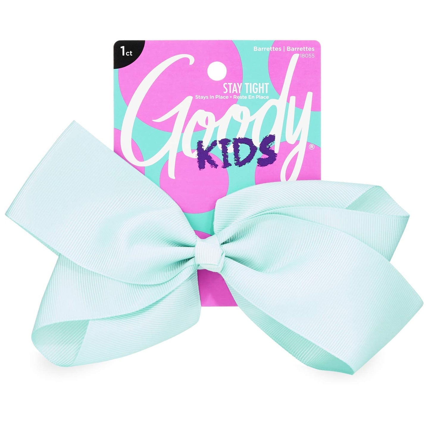 GOODY Kids Large Teal Bow Barrette - Stay Tight Closure - Comfort Fit - All Hair Types - 1 Count (Pack of 1) - Children, Unisex Beauty & Personal Care GOODY