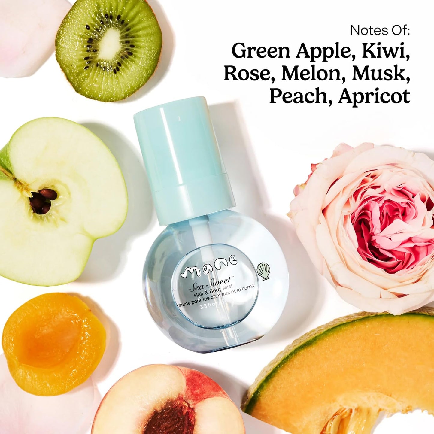 Mane Fruity Fresh Hair and Body Mist - Refreshing Green Apple, Melon, Rose & Musk Body Spray & Hair Perfume - Hydrating & Non-Sticky Formula Beauty & Personal Care Mane