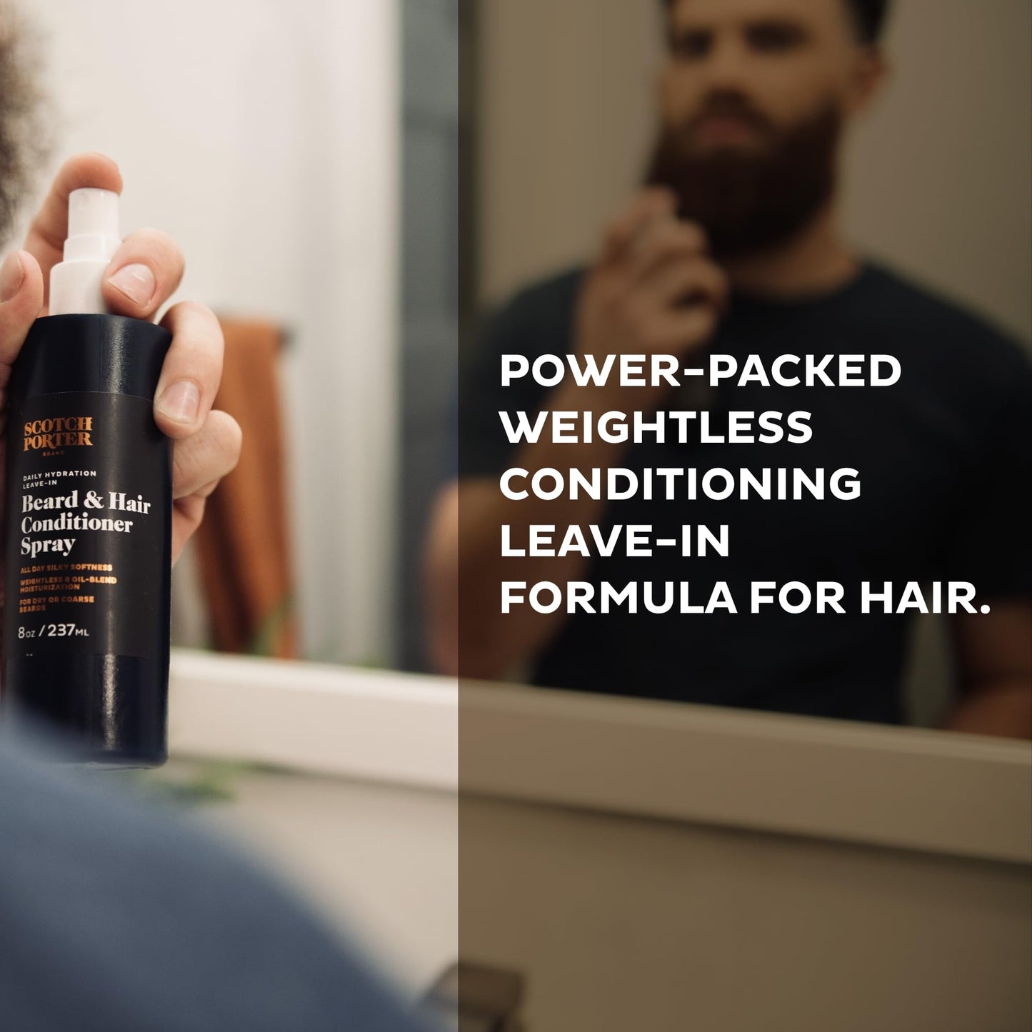 Scotch Porter Daily Hydration Conditioner Spray for Beard & Hair | Coconut, Avocado & More | 8oz Bottle with Pump Beauty & Personal Care Scotch Porter