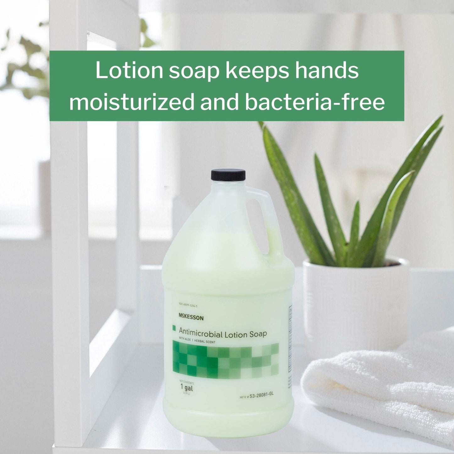 McKesson Antimicrobial Lotion Hand Soap with Aloe, 1 Gallon Refill Bottle [Pack of 4] - Bulk, Herbal Scent, Keeps Hands Clean and Moisturized Beauty & Personal Care Ensur