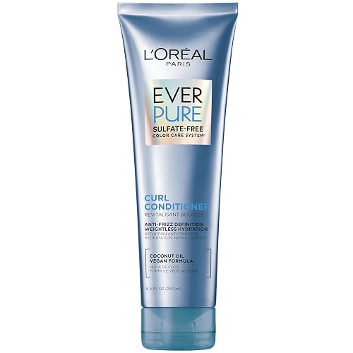 L'Oreal Paris Sulfate Free Conditioner for Curly Hair, Lightweight, Anti-Frizz Hair Care with Coconut Oil, EverPure, 8.5 Fl Oz (Packaging May Vary) Beauty & Personal Care L'Oreal Paris