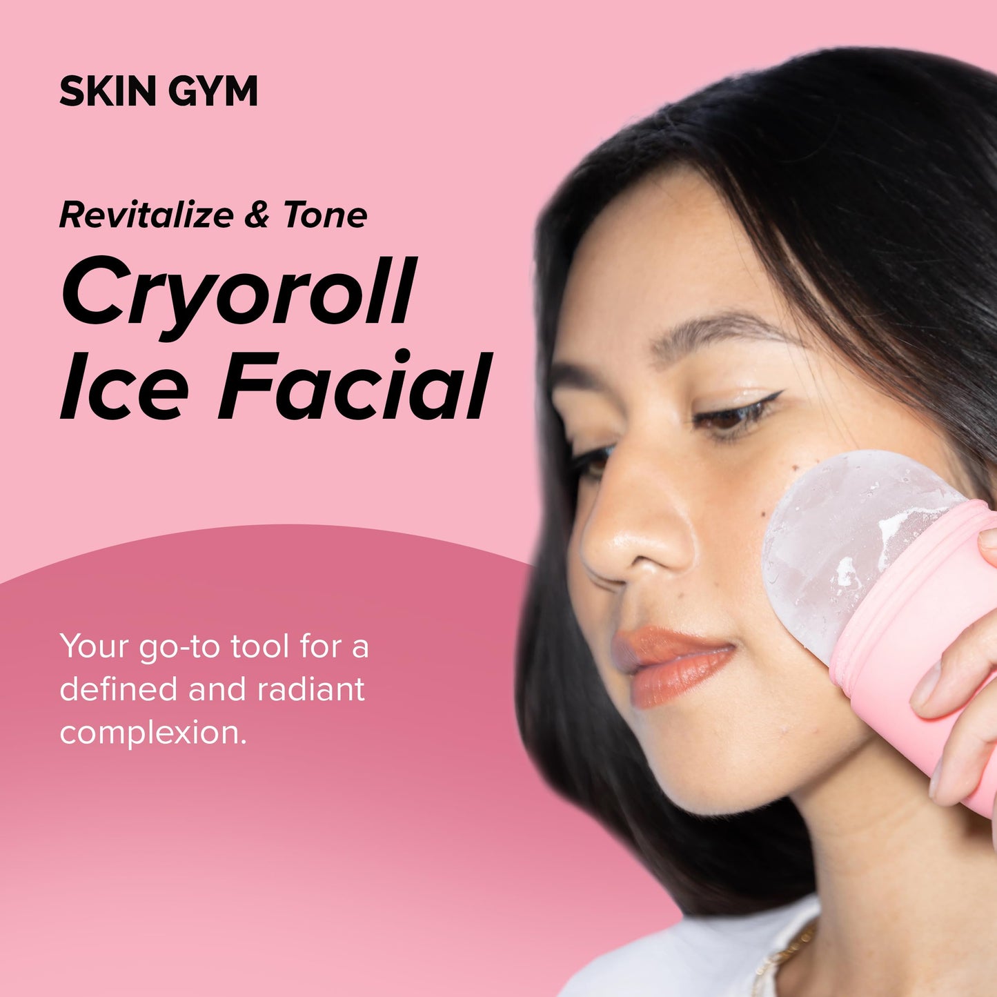 Skin Gym Ice Roller for Face, Depuffing & Cooling Tool, Minimizes Pores & Soothes Skin, Cold Therapy for Glowing Complexion Beauty & Personal Care SKIN GYM