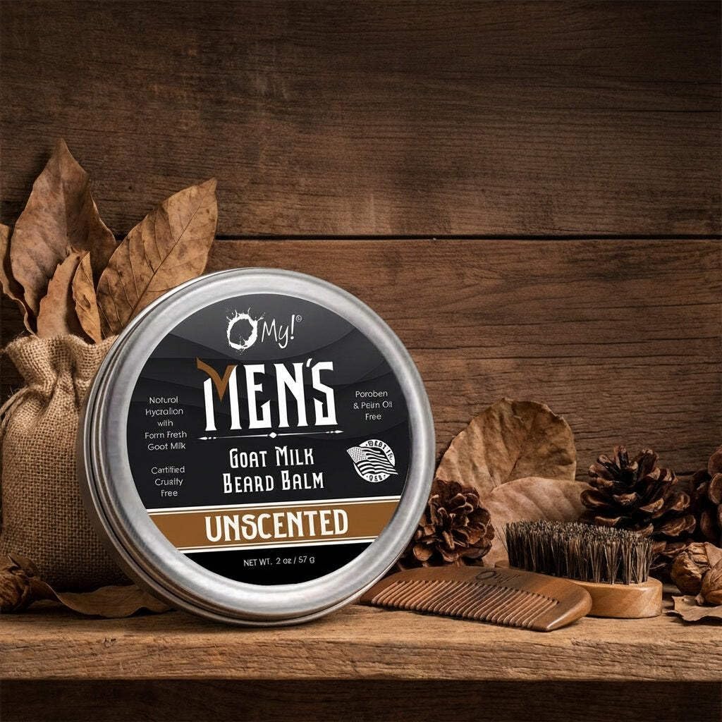 O My! Goat Milk Beard Balm 2oz - Tame those Grizzly Whiskers with Fresh Goat Milk - Free of Parabens & More - Handcrafted in USA Beauty and Personal Care O My!
